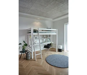 Højseng med skrivebord 90x200 cm